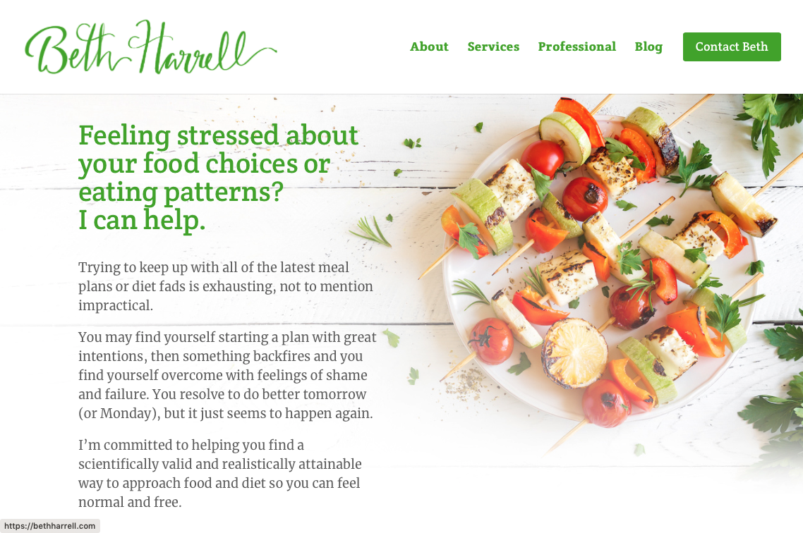 Beth Harrell Dietitian Website